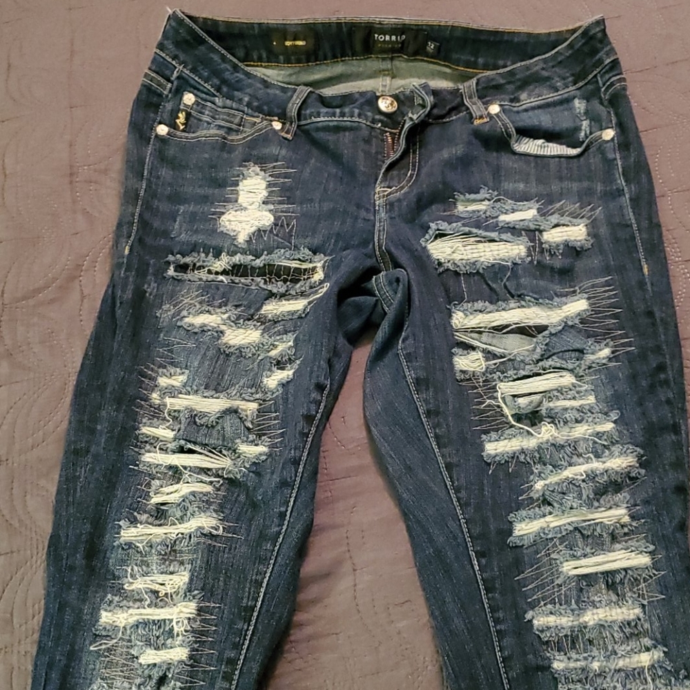 Plus Distress jeans